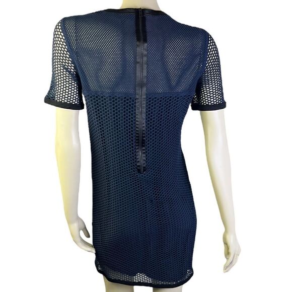 NWOT Navy Rag & Bone S/S Mesh Panel Sheath Knee Length Lined & Trimmed in Silk M - Picture 9 of 9